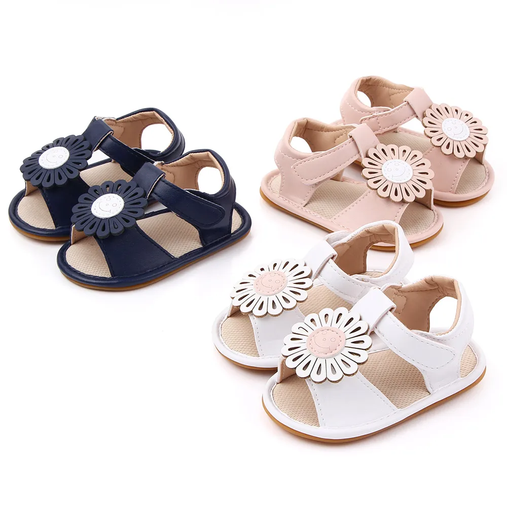 New Design 0-2years baby kids shoes leather TPR sole toddler baby sandals