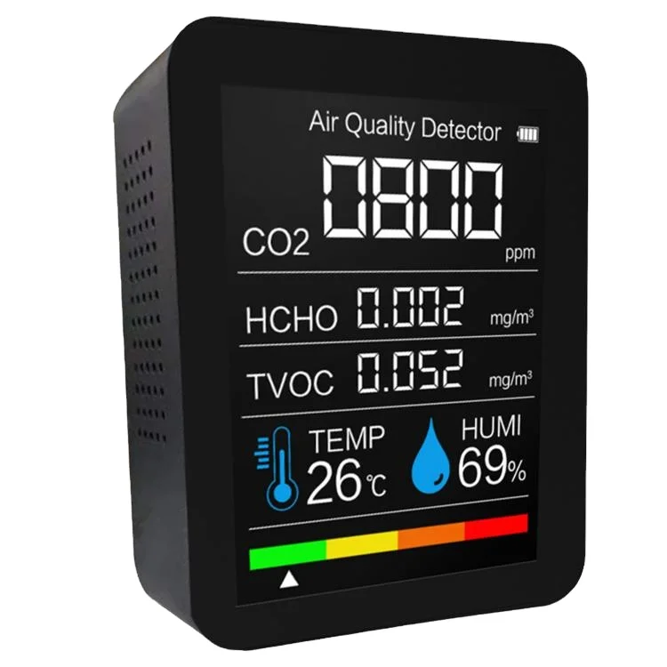 Carbon Dioxide Detector Temperature/Humidity Air Quality Monitor Digital CO2 Meter Formaldehyde Detector Air Analyzer for CO2/HC