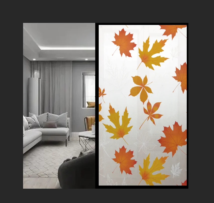 SinhRinh Window Film No Glue Privacy Protector Glass Frosted Painted Pattern Static Window Film