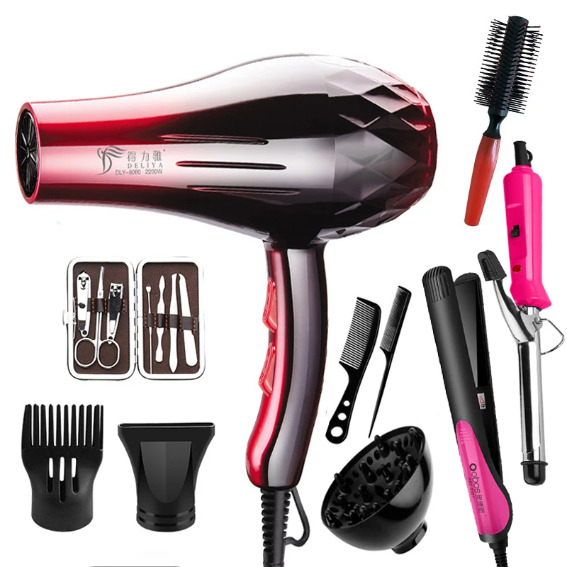 Low price africa portable salon blow 5 in 1 powerful professional hair dryer set