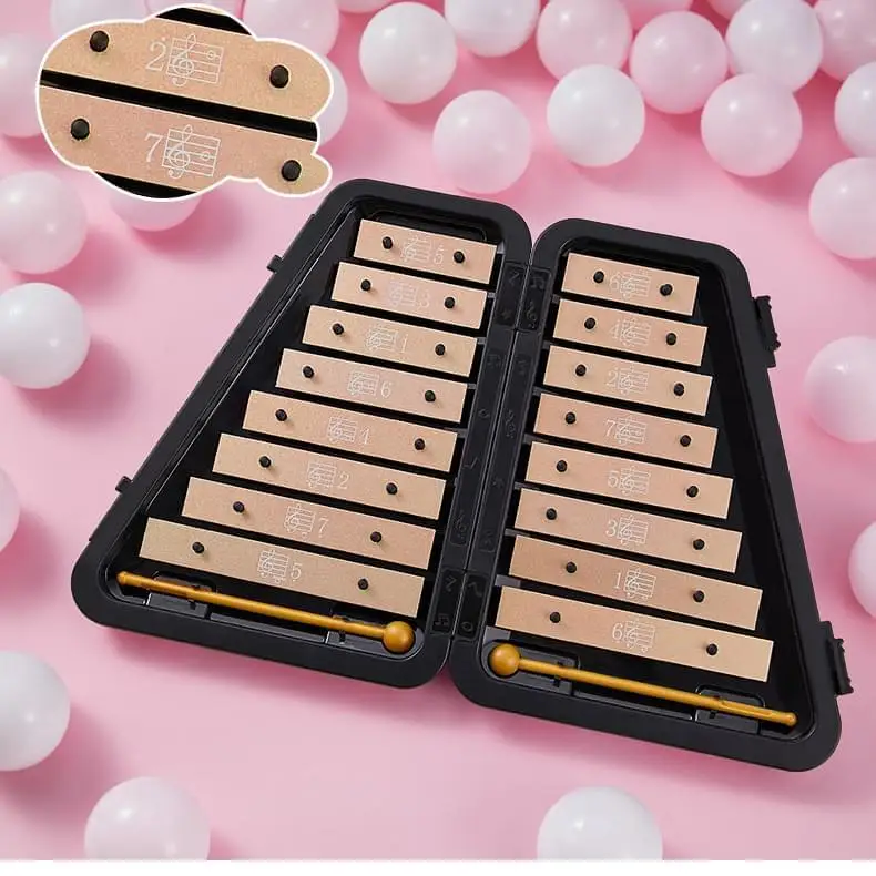 new music box kids Glockenspiel Xylophone with 16 Metal Keys kids musical instrument wood