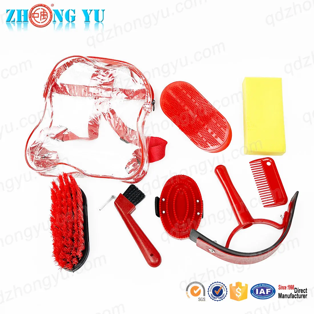 Wholesale Equine Equipment Products Hoof Pick Wood Wooden Horse Shampoo Hair Brushes Kit Set Horse Accessories