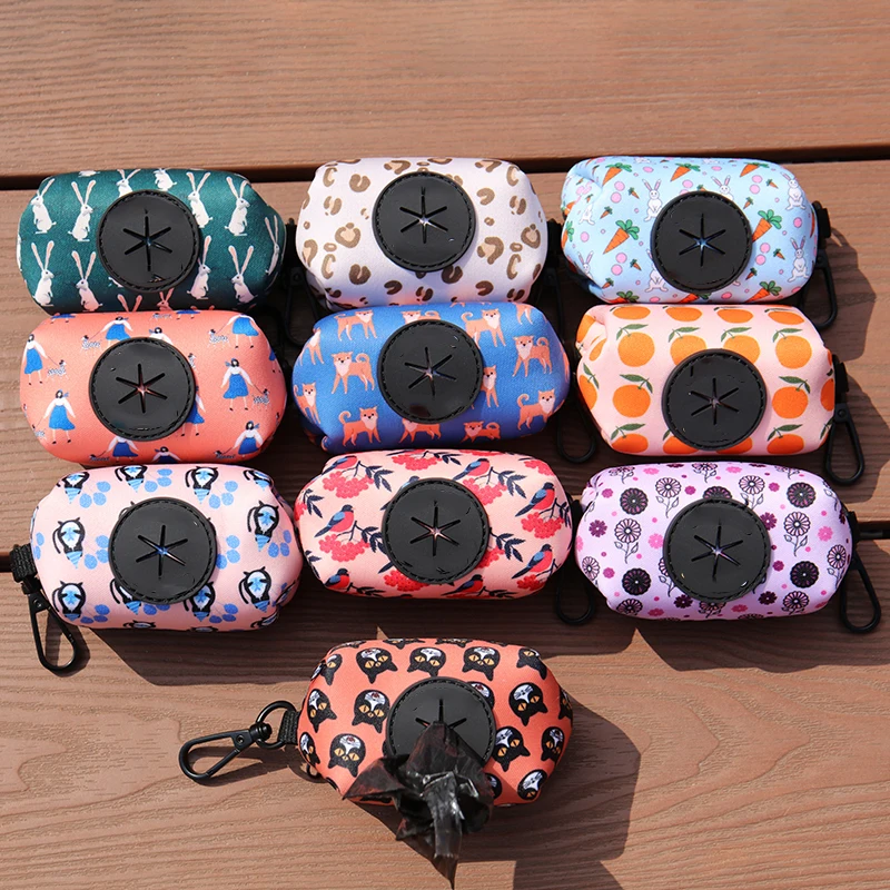 Pet cat poop bags biodegradable dispenser dog walking bag custom logo waste dog poop bags holder