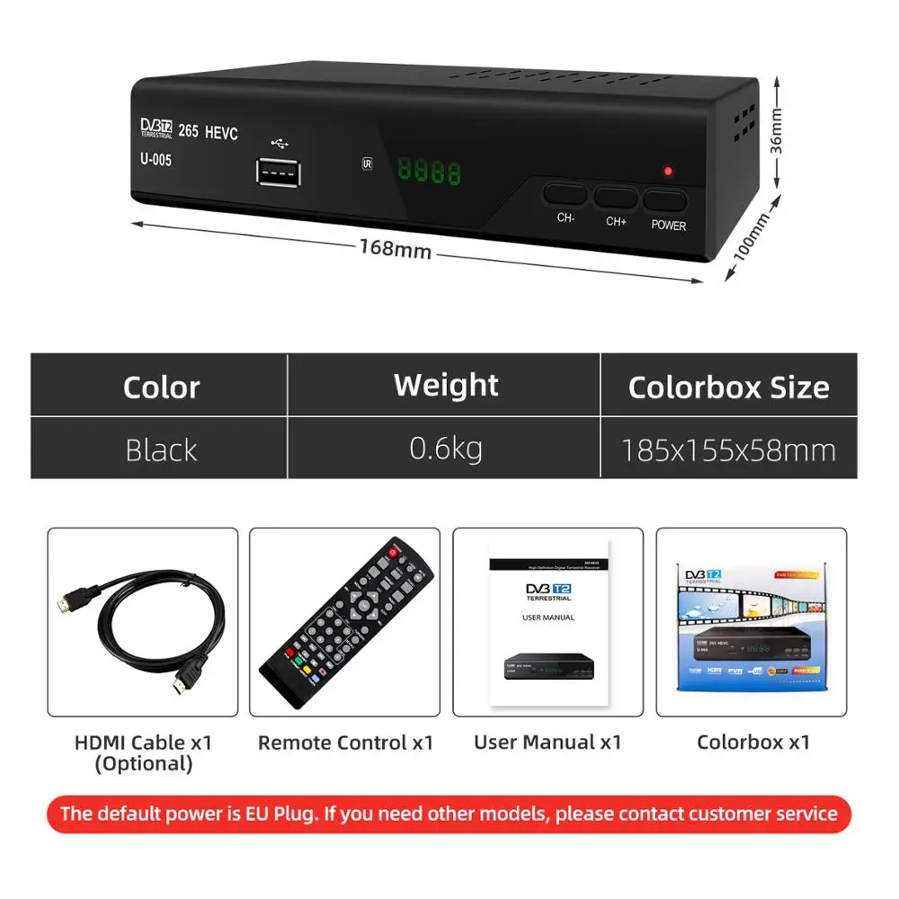 DVB-T2 H.265 Full HD 1080P определение наземного приемника