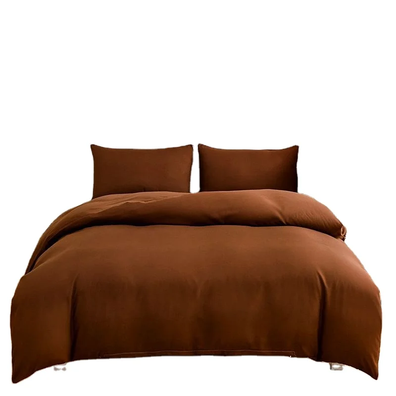 Comfortable bedding set luxury comforter Plain polyester double-sided sanding four-piece bed linen bedding of double bed