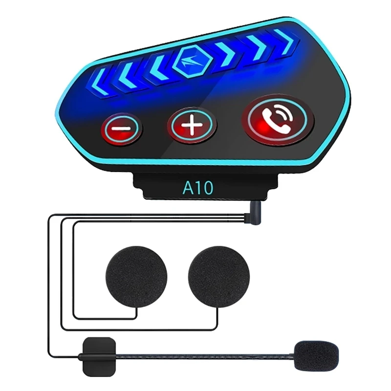 A10 Motorcycle Helmet Headset BT 5.0 Wireless Handsfree Stereo Earphone Motorbike Helmet Headphones MP3 Speaker 2600mA
