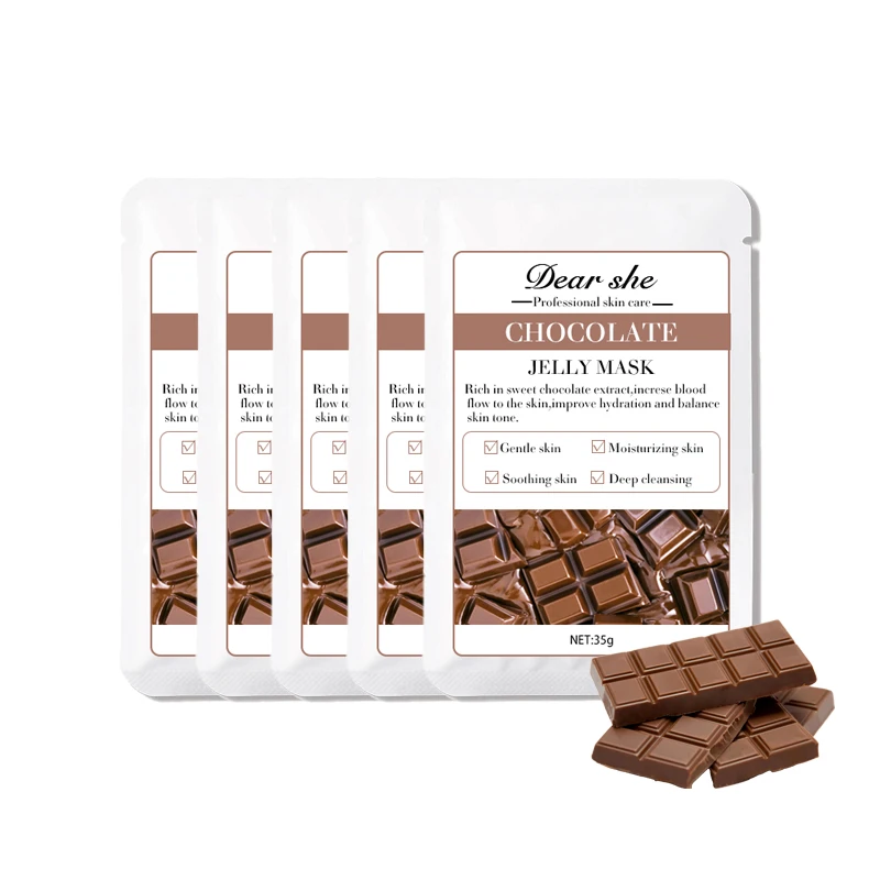 Private Label Natural Face SPA Whitening Jelly Mask Anti Aging Hydrating Sweet Chocolate Crystal Hydro Face Mask Mud Powdered