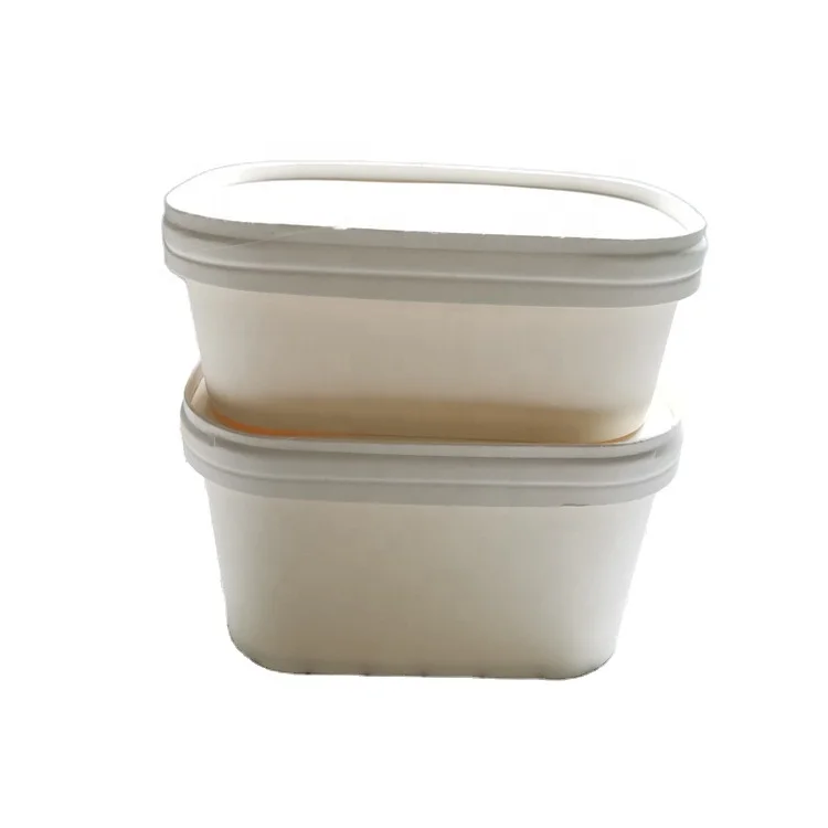 Virgin Pulp Certified Takeaway Rectangular Paper Container Disposable Rectangle Paper Bowls With Lids For Hot Food