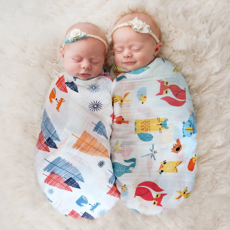 Summer square muslin cotton baby swaddle blanket