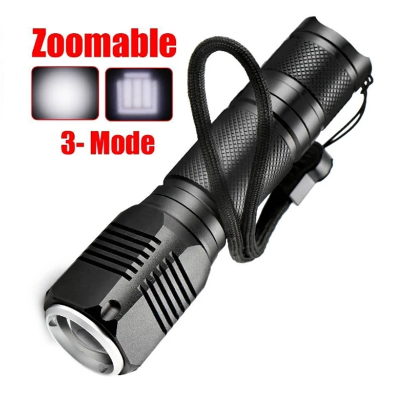 High bright Powerful Focus LED flashlights USB Rechargeable 3 modes flashlight Zoomable Torch light Outdoor Camp gear