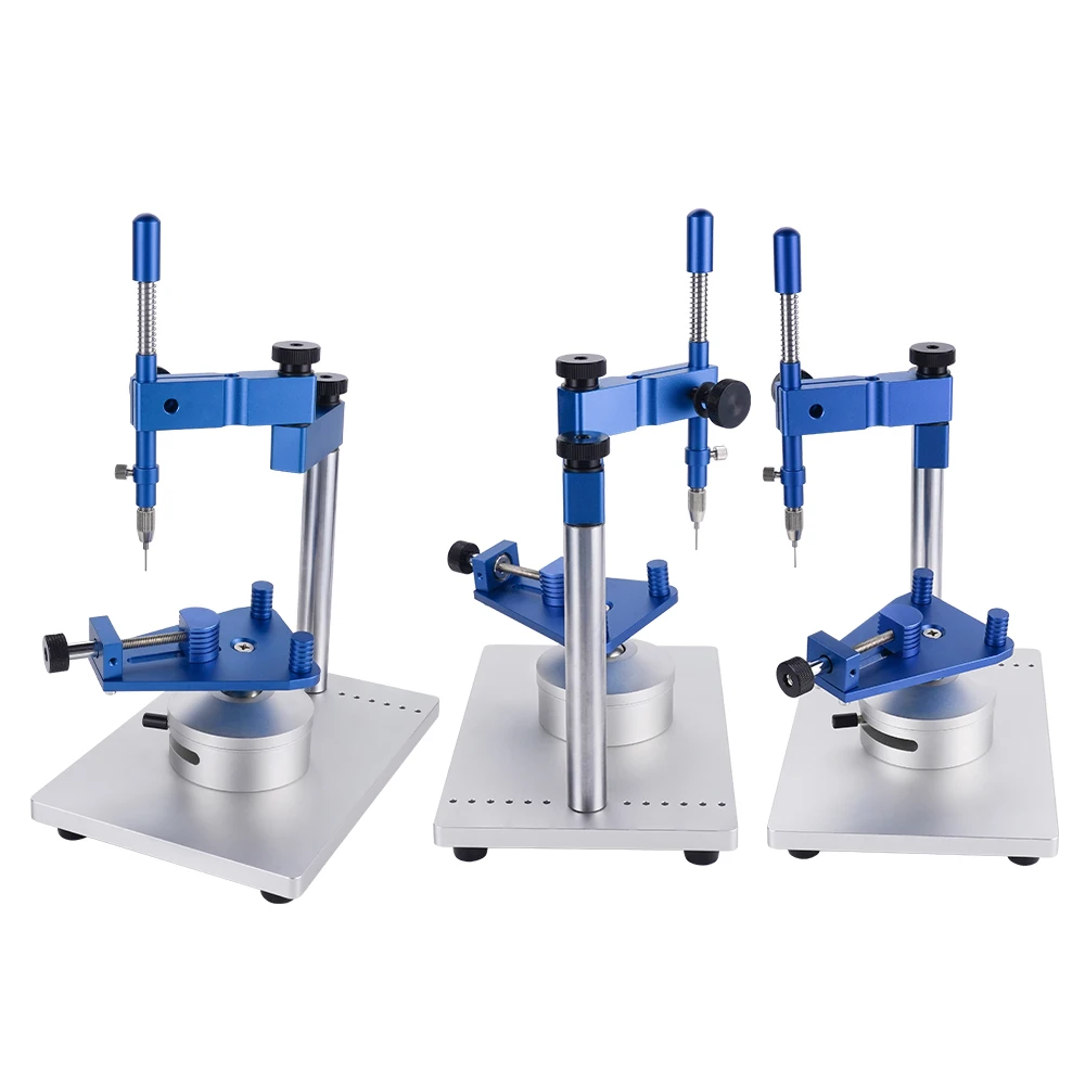 Precise Rotating Shaft Aluminium Alloy Visualizer Rectangle Base Dental Surveyor with 10 Exchangeable Spindles