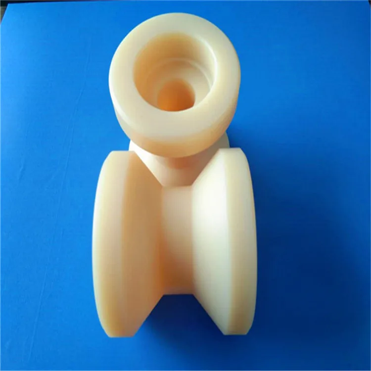 Custom Hard Plastic double flange Nylon wheels PP wheel Peek roller wheel