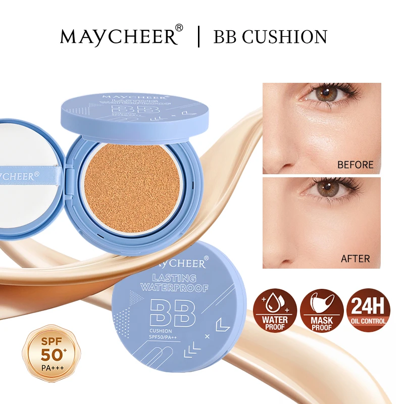 MAYCHEER  BB Air Cushion 3 Shades New Arrival Full Coverage Cream Foundation 2-in-1 All Skin Cushion CC Cream