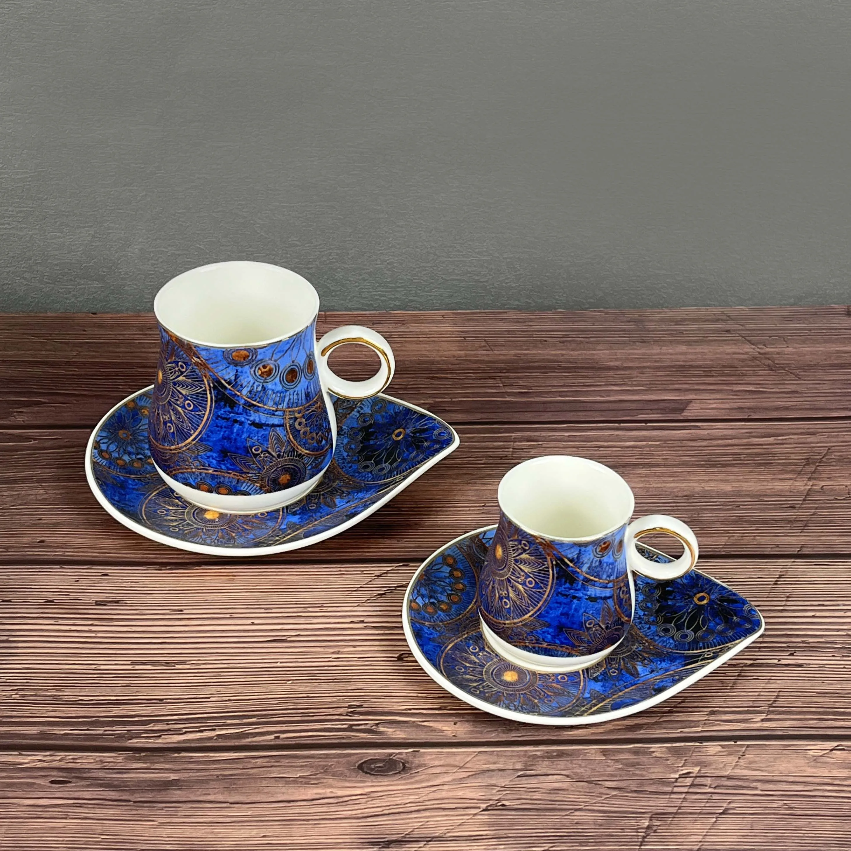 Wholesale Custom Logo Cup And Saucer Set Of 6 Southeast Asia Style Colorful Tea And Coffee Cup Set