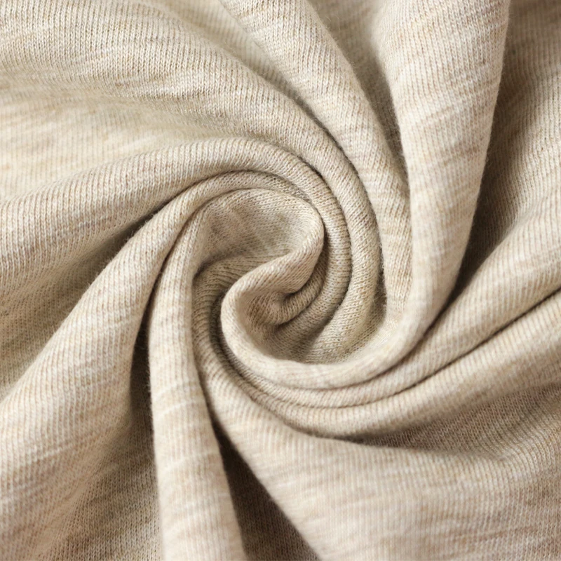 Custom Organic Textiles 100% Pima Cotton Slub Jersey Breathable Wicking Knit Fabric for t Shirt Clothing