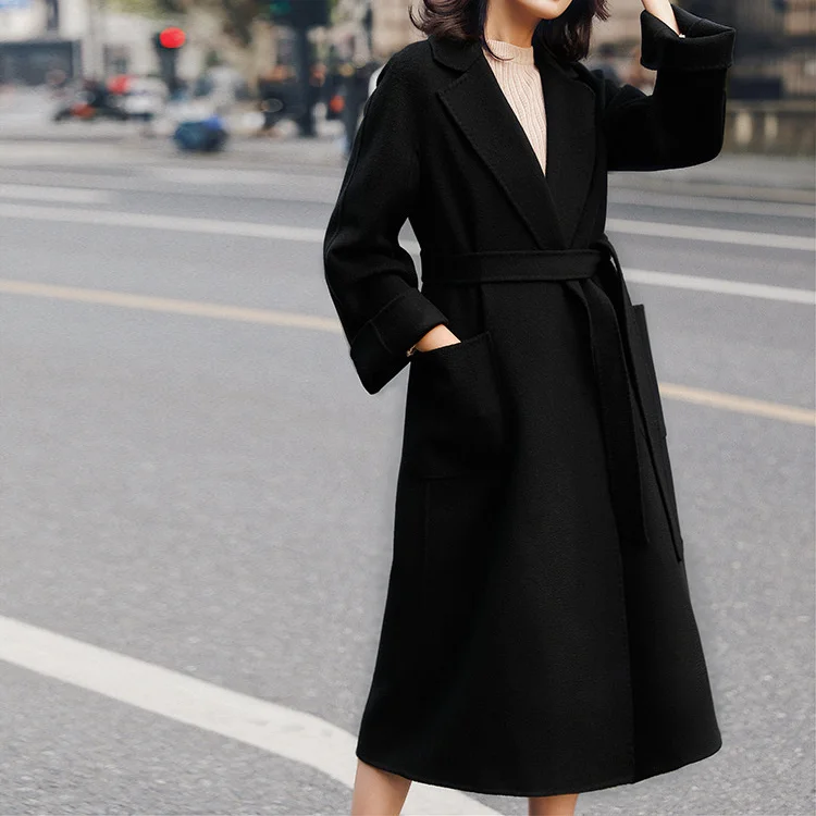 Wholesale Multi-Color Choice Fashion Slim Trench Ladies Coat Female Long Wool Coat Wool Jackets For Women 2022
