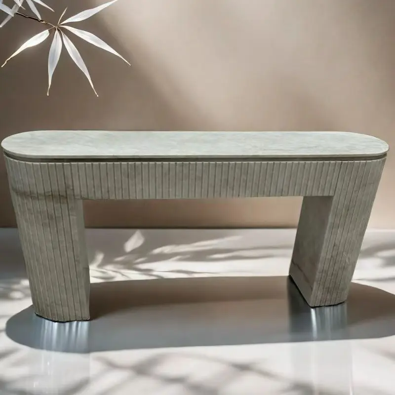 Luxury Taj Mahal marble Corridor Hallway Table Entrance Table Fluted Marble Console Table