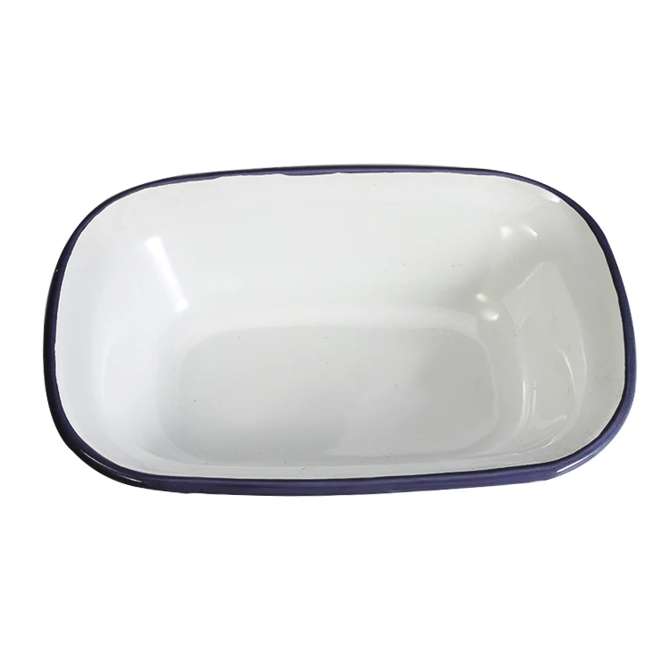 Europe Style Factory wholesales Professional kitchenware White Color Enamelware butter dish Dinner Pie Plates