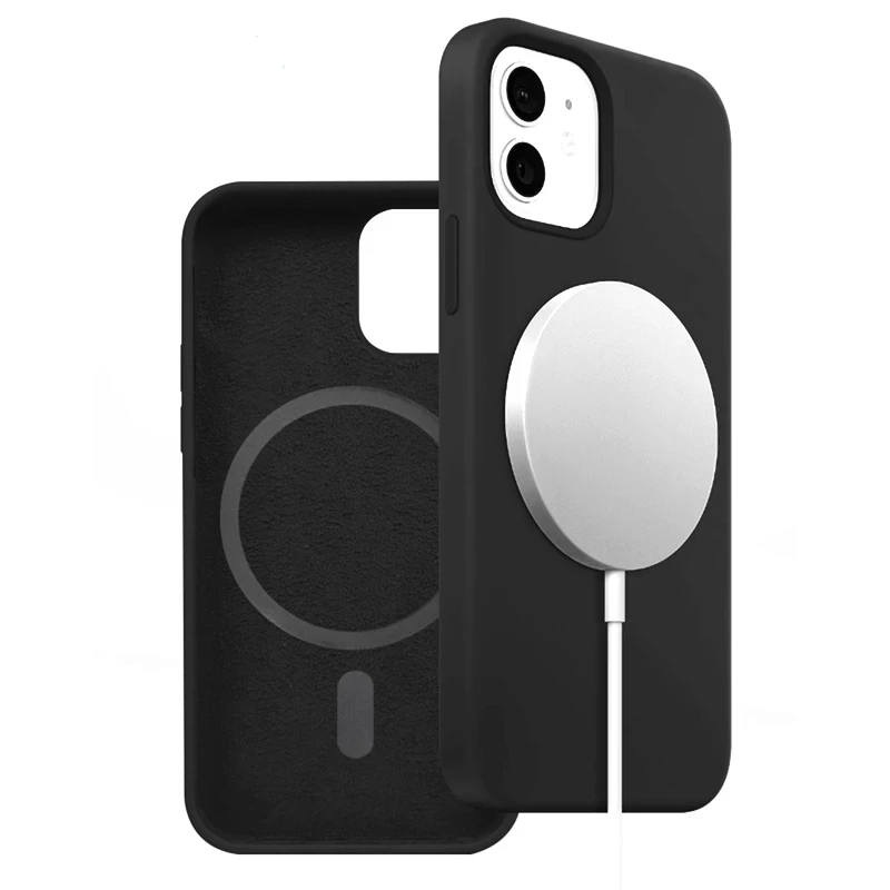 Магнитная задняя крышка для iphone12 Беспроводное зарядное устройство Magsafing Магнитный силиконовый чехол iPhone 13 Pro Max