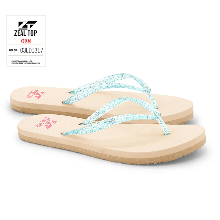 flip flops slipper comfortable leisure custom Rainbow simple solid color glitter slipper flip flop women summer sandals