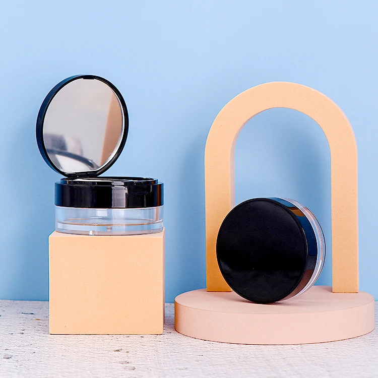 wholesale Private Label shape compact powder case cosmetic packaging empty clear compact powder case