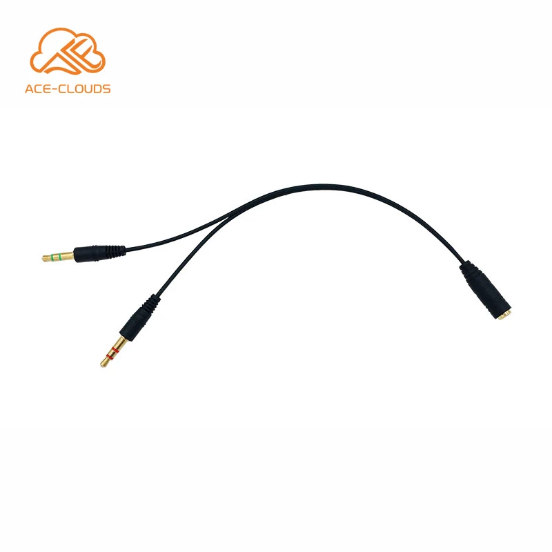 3.5mm Jack Adapter CTIA - Y Splitter Audio Cable with Separate Microphone and Headphone Connector for PC PS4 Gaming Headset