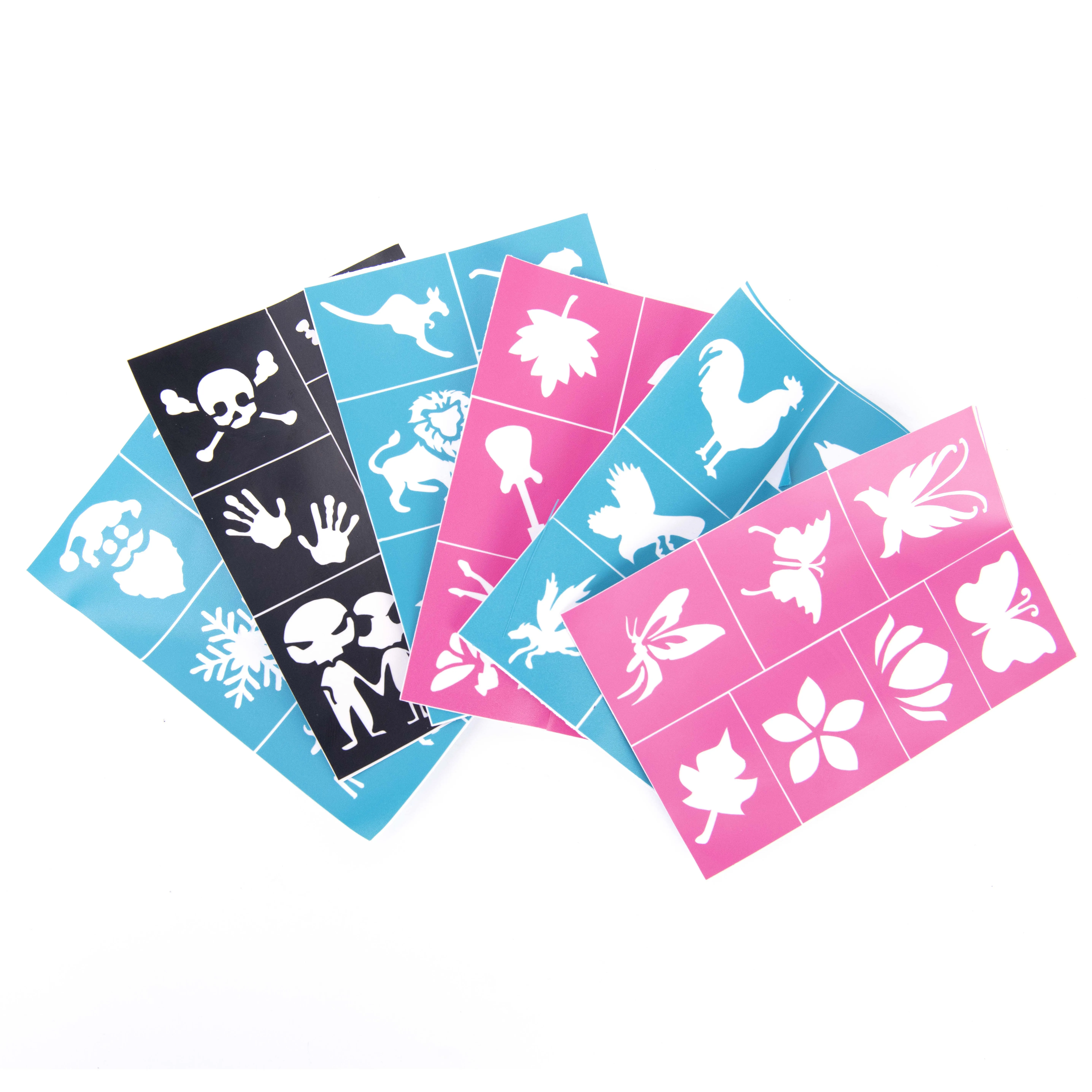 Fashion Reusable Self Adhesive Body Art Glitter Tattoo Sticker Stencils