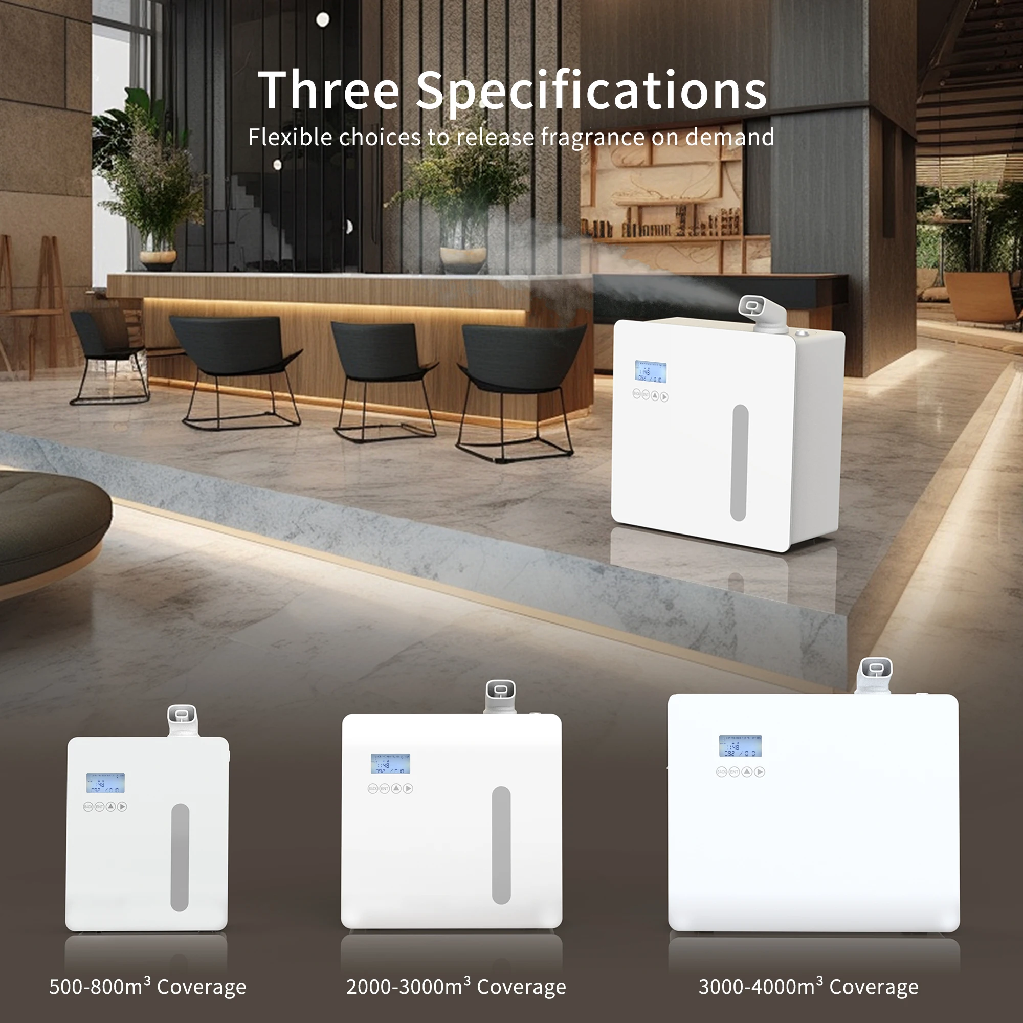 Hotel Wall Mounted HVAC machine WIFI  Scent Commercial Appliances Scent Marketing Essential plugin Oil Diffuser