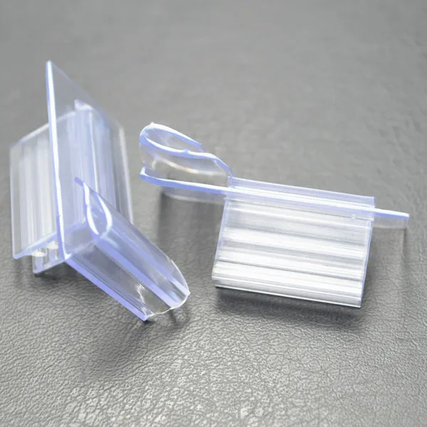 Clear plastic supermarket shelf magnetic label holder plastic strip for goods