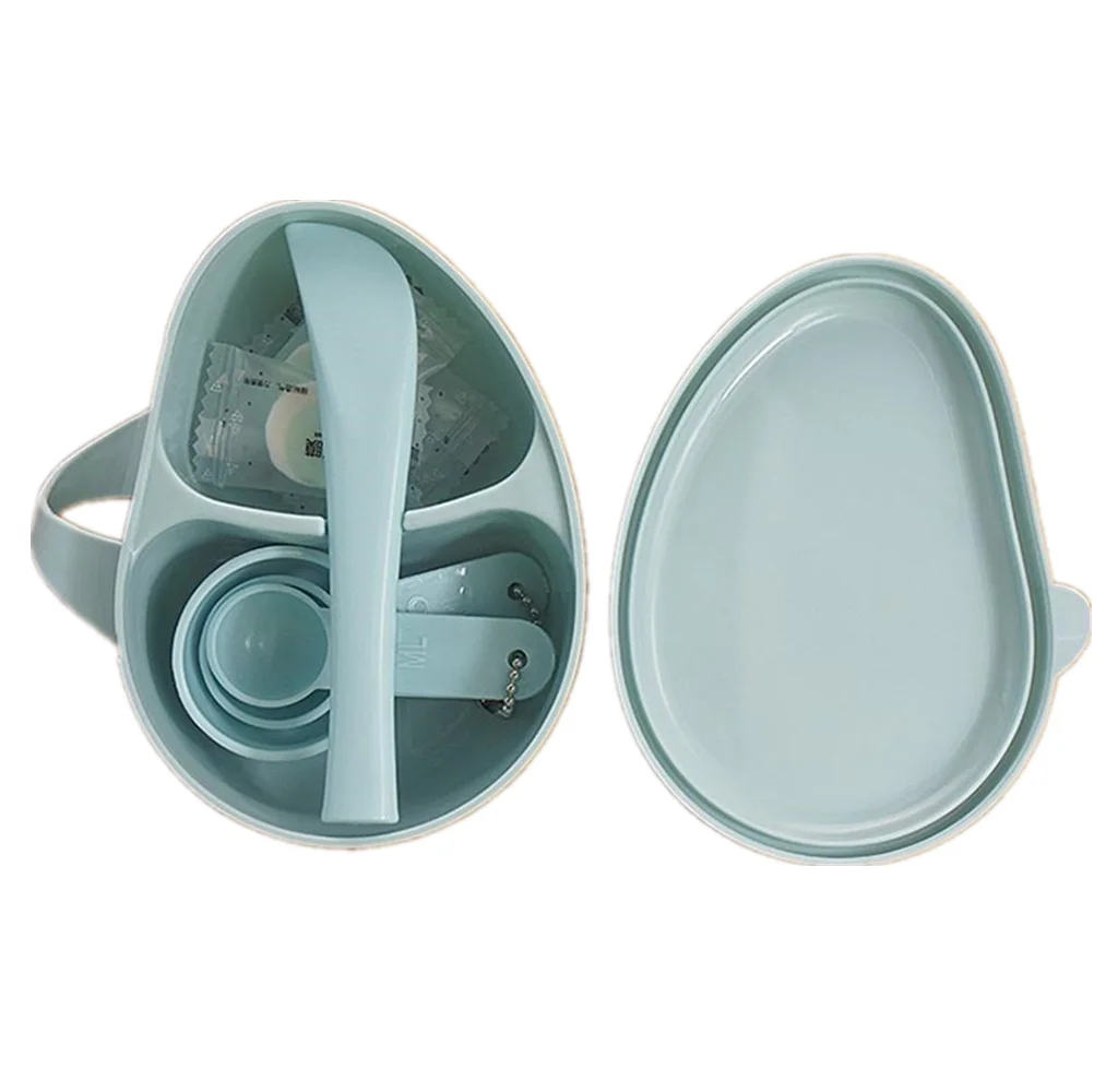 Набор инструментов для смешивания лица «сделай сам» 7 в 1, косметическая пластиковая маска для лица, микшерная чаша, подарочный набор с шпателем, манометром