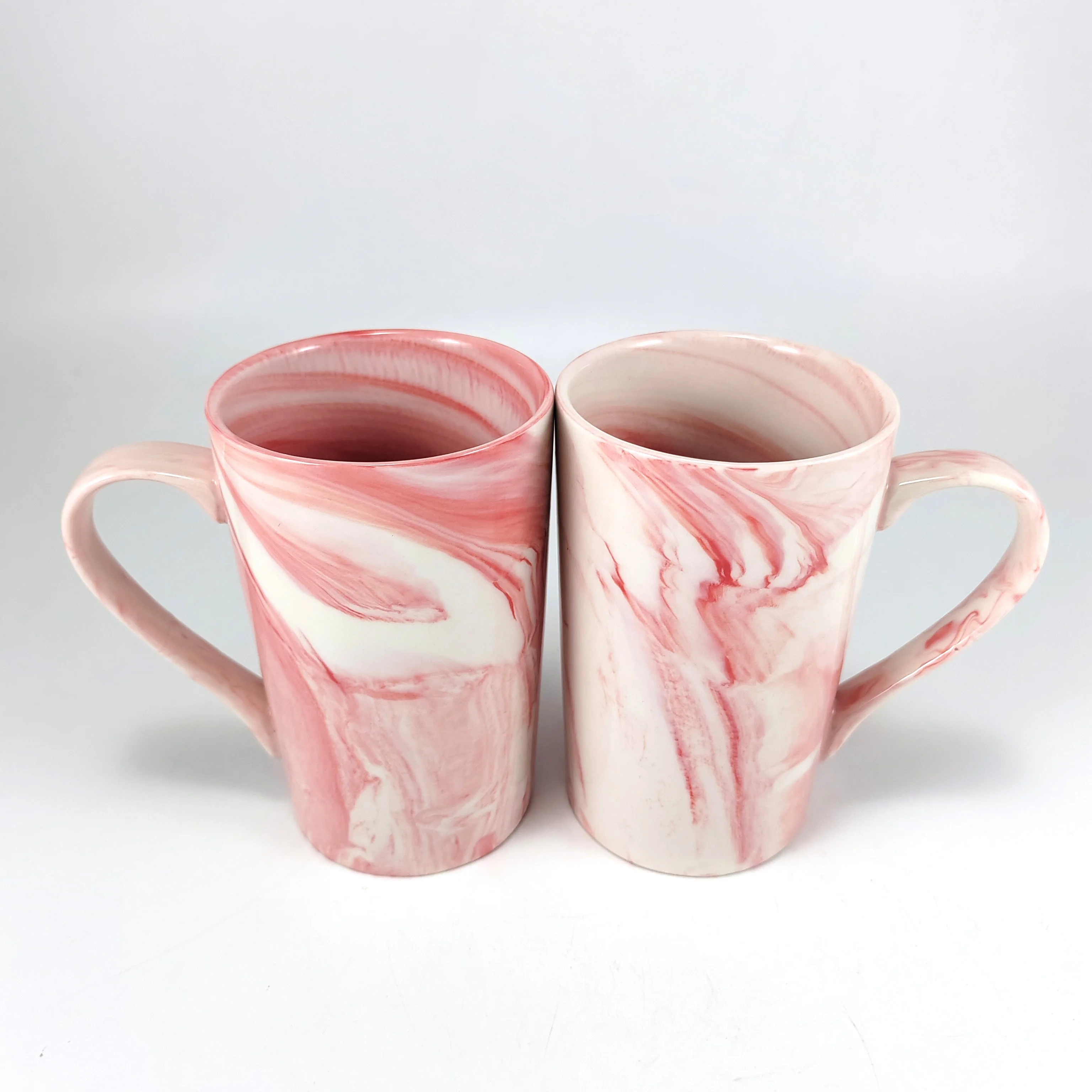Популярная каждая чашка имеет уникальный мраморный узор 12 унций подарок розовая мраморная керамическая чайная кружка кофейная