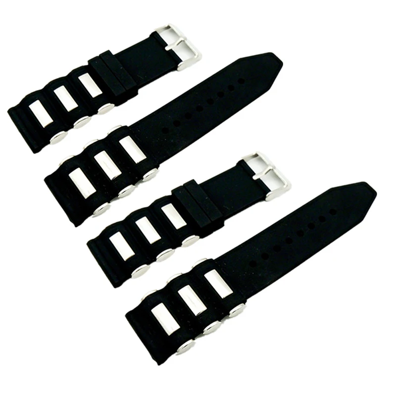 hot sell silicon watch band 20 22 24 26mm luxury classic with metal particles