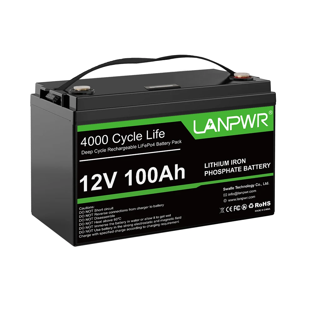 LANPWR 12V 100Ah LiFePO4 батарея BMS класс элементов для RV кемпинга троллинга двигателя резервного питания солнечной системы...