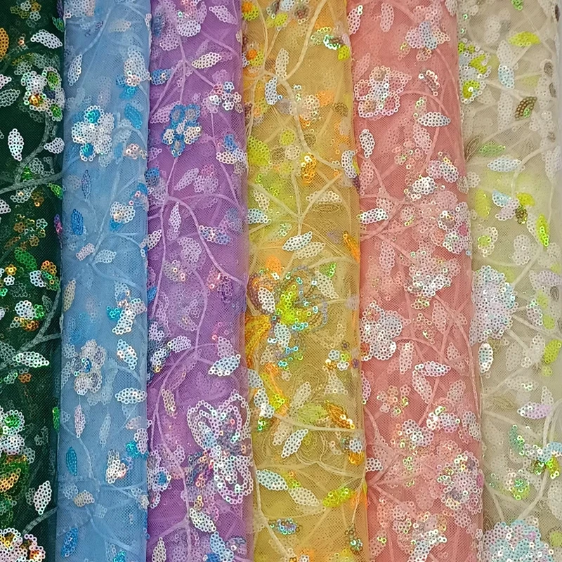 african sequined embroidery fabric competitive price gril tulle lace fabric