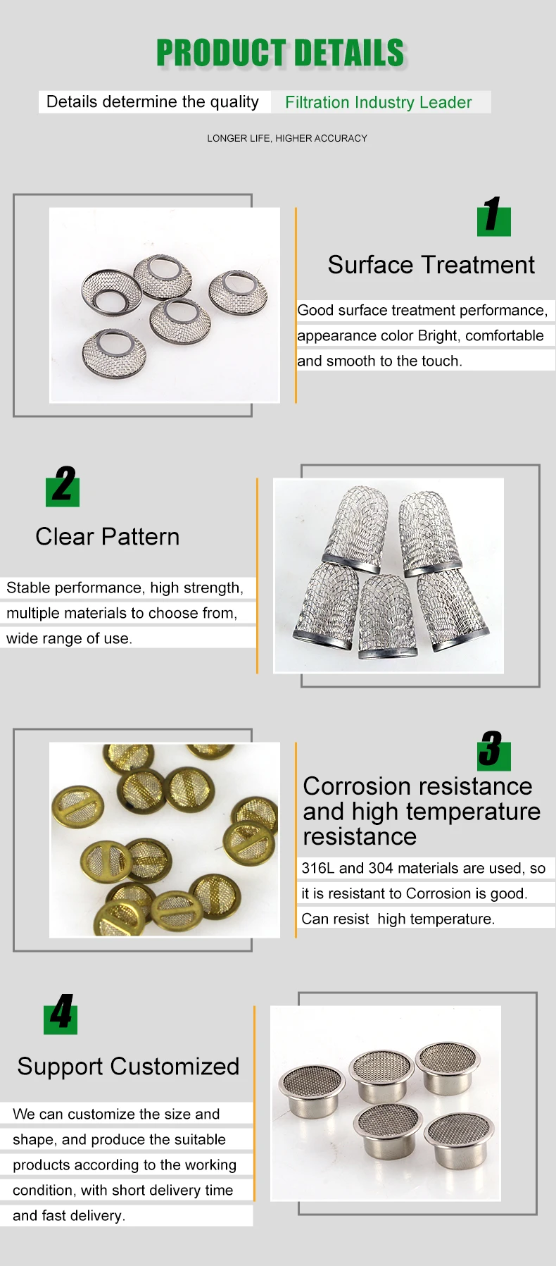 Dome Shape Stainless Steel Material Metal Wire Mesh Tap water Air Filter Cap