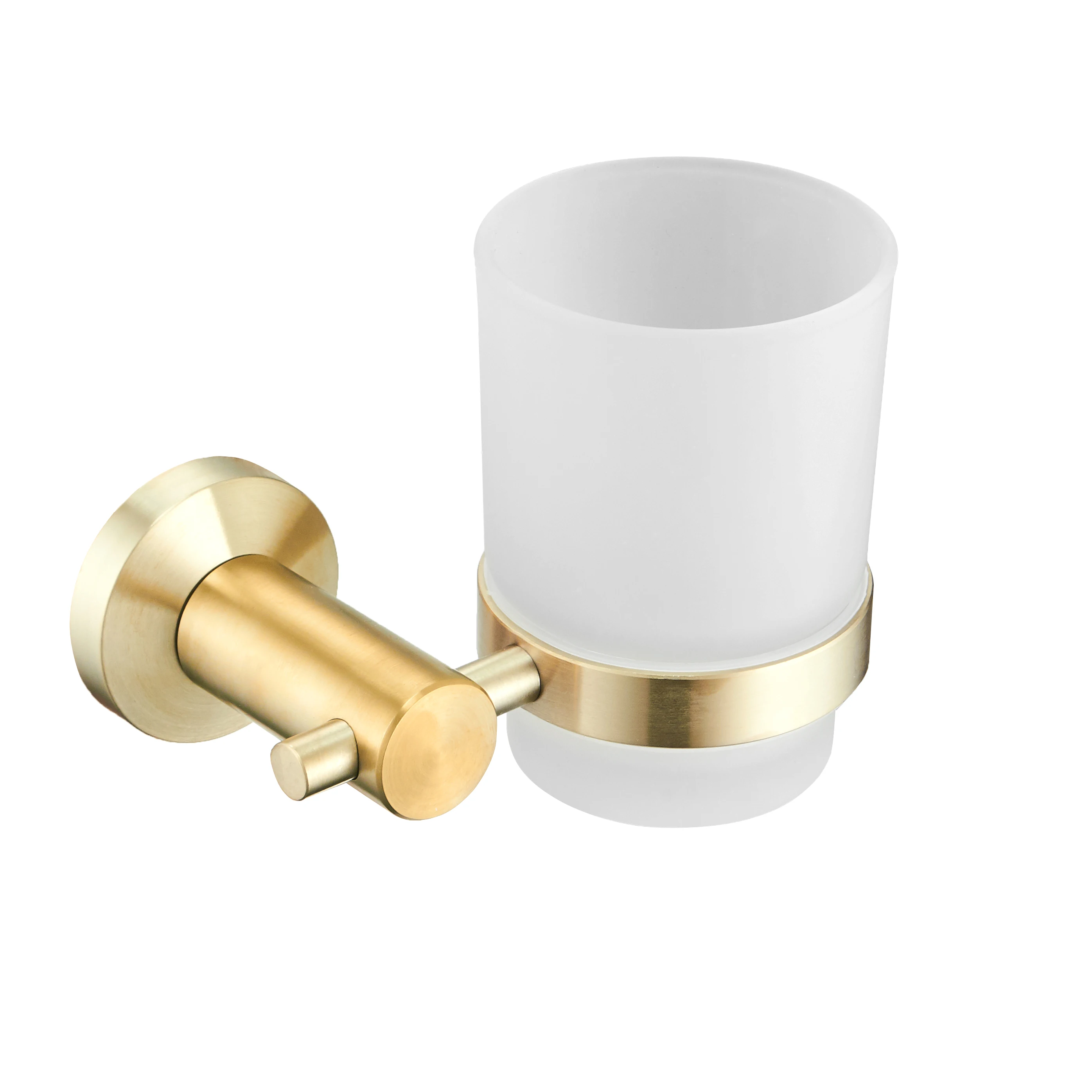 Modern Design Bathroom Accessories Brushed Gold Tooth Brush Cup Holder