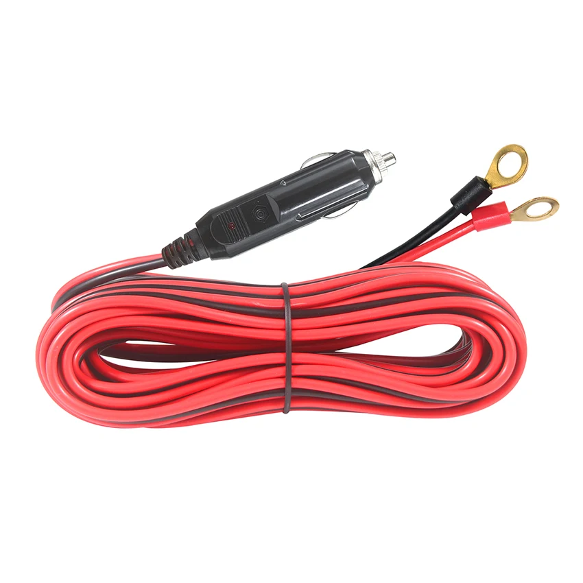Cigarette Lighter Cord 18Awg Battery Charging 12V Connector O Ring Terminal Extension With 10A Fuse Cable