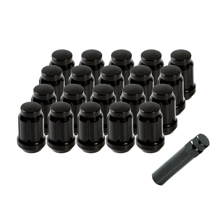 Black Chrome 3800 Wheel Lug Nuts Spline type with Key
