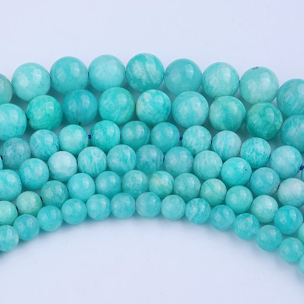 Wholesale Natural Mozambique Amazonite 6 8mm Beads for Jewelry Making Crystal Lapis Amber Moonstone Round Loose Gemstone Beads