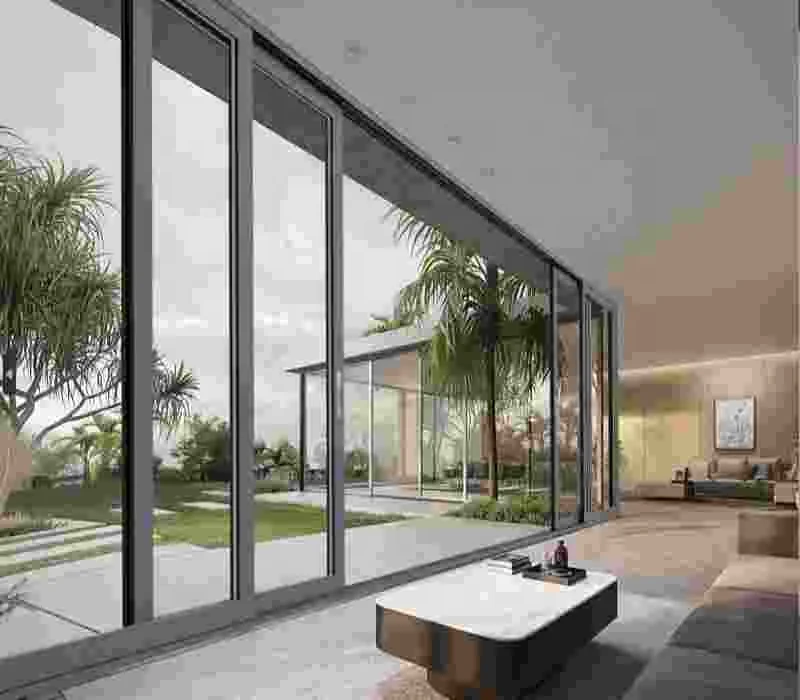 Noiseless Heat Insulation Aluminium automatic interior glass sliding door Without Bottom Rail