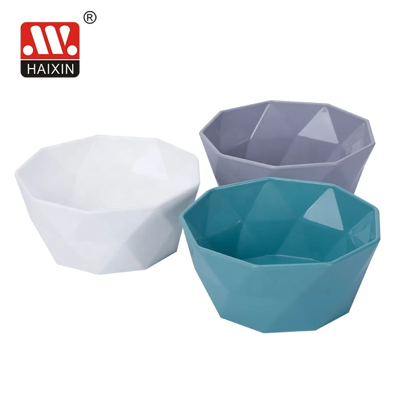 Haixing 5 size PP colored food bowls set dessert  mixing soup Salad Plastic Rice  Noodle Wholesale Custom Plastic Bowl