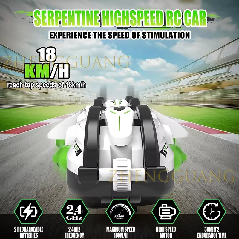 Zhengguang Toys 2.4G 6 Channel Remote Control Rolling Stunt Vehicle 360 Roll Rotation Deformation Rc Car Toy With Light