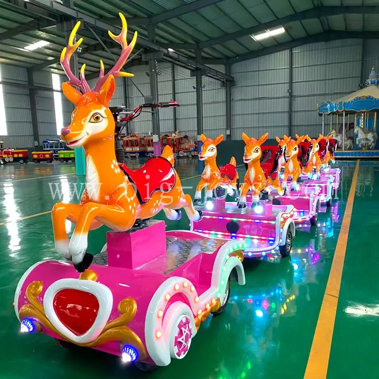 Electric Train Unique Appearance Latest Design Tourist Attraction Sightseeing Amusement Equipment Knight Deer kids ride,hot sell