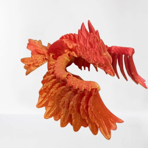 Custom 3D Printed Phoenix Statue Crystal Decorative Toy with Moveable Wings Living Room Decor for Festive Celebrations