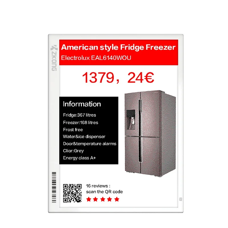 Zkong Manufacture Wholesale Custom Electronic Control Panel Sticker Label E price tag shelf label