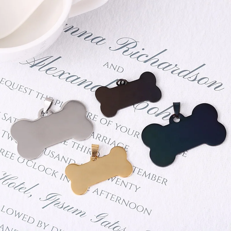 Sohpety Metal Sublimation Necklaces Collar Name Id Pet Military Custom Logo Stainless Steel Blank Dog Tags