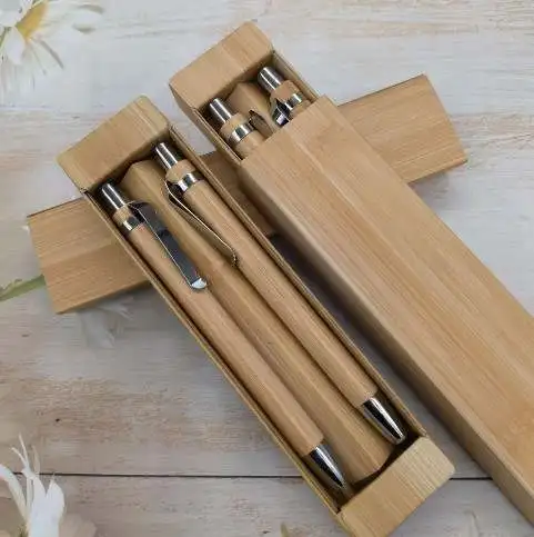 Promotion Personalized Ballpoint Pens Wooden Bulk Engraved Customized Bamboo Pens