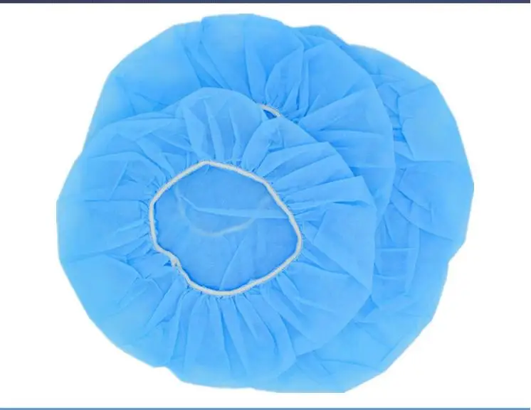 Disposable hat non woven round hat thickened flat rib food hat dust
