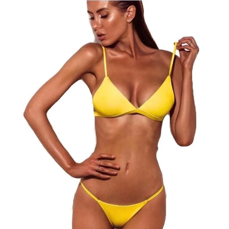 hot women transparent swimwear swimsuit Female Swimming Suits Backless two piece bikini