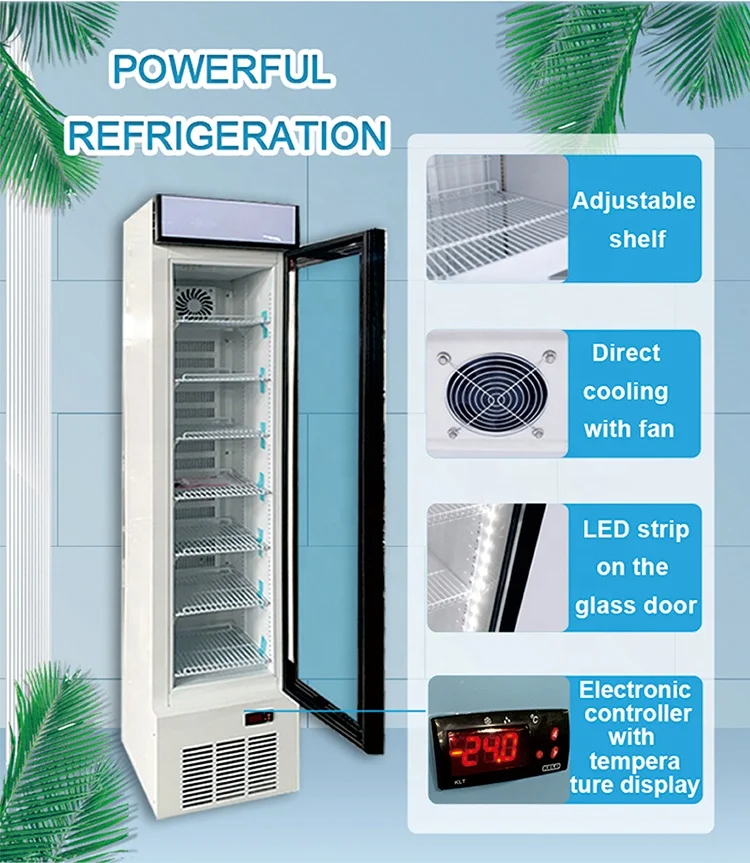 ETL Approved Commercial Door Fridge Glass Display Showcase Equipment Freezer Refrigerator LSD-118L